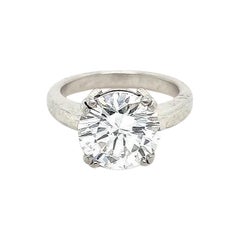 GIA Platinum Diamond Ring 3.78ct