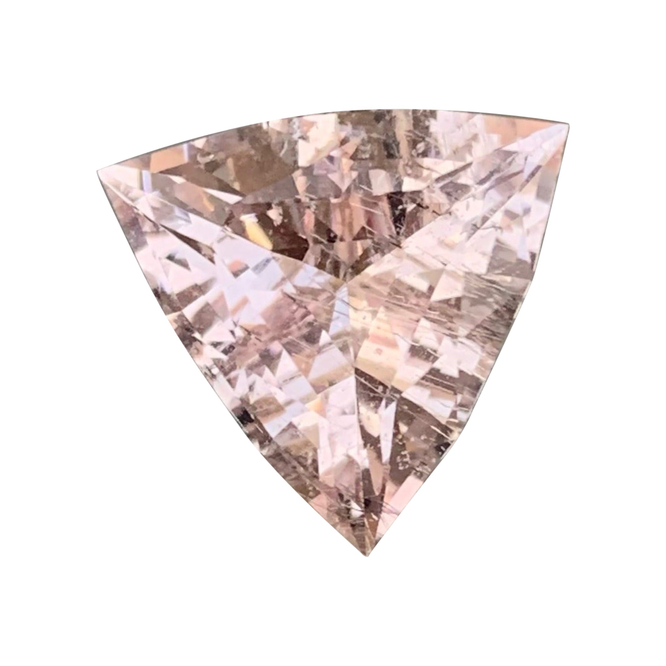 Attractive Pink Morganite 4.30 carats Trilliant Cut Loose Afghani Gemstone For Sale