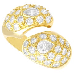 Anillo serpiente vintage de oro amarillo de 18k y diamantes de 1,78 quilates