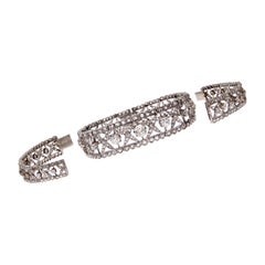 Vintage 20th Century Diamonds 18 Karat White Gold Platinum Transformation Necklace