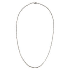 5 Carat Round Brilliant Cut Diamond Tennis Necklace 14 Karat White Gold 18''