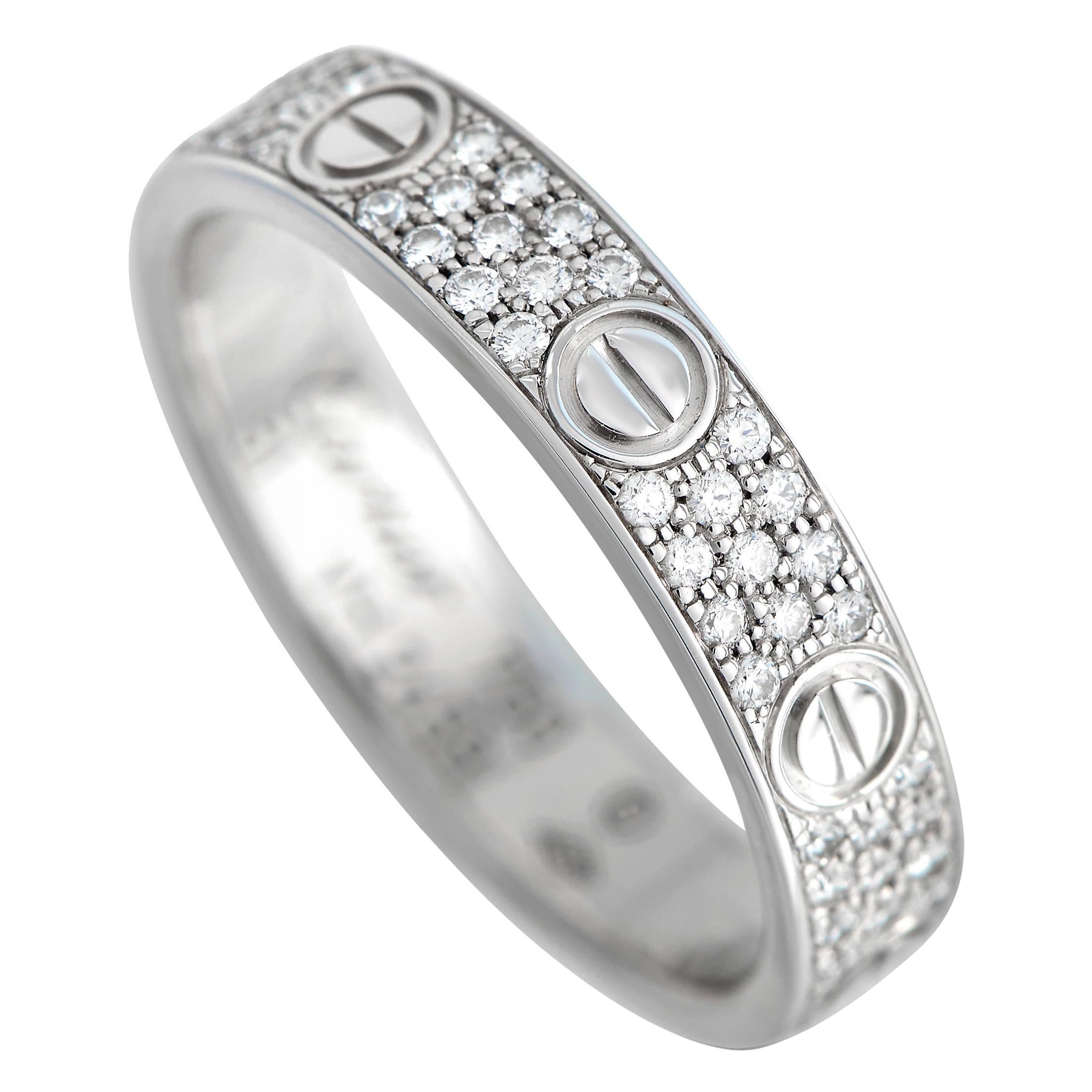 Cartier LOVE 18K White Gold 0.31ct Diamond Ring For Sale at 1stDibs