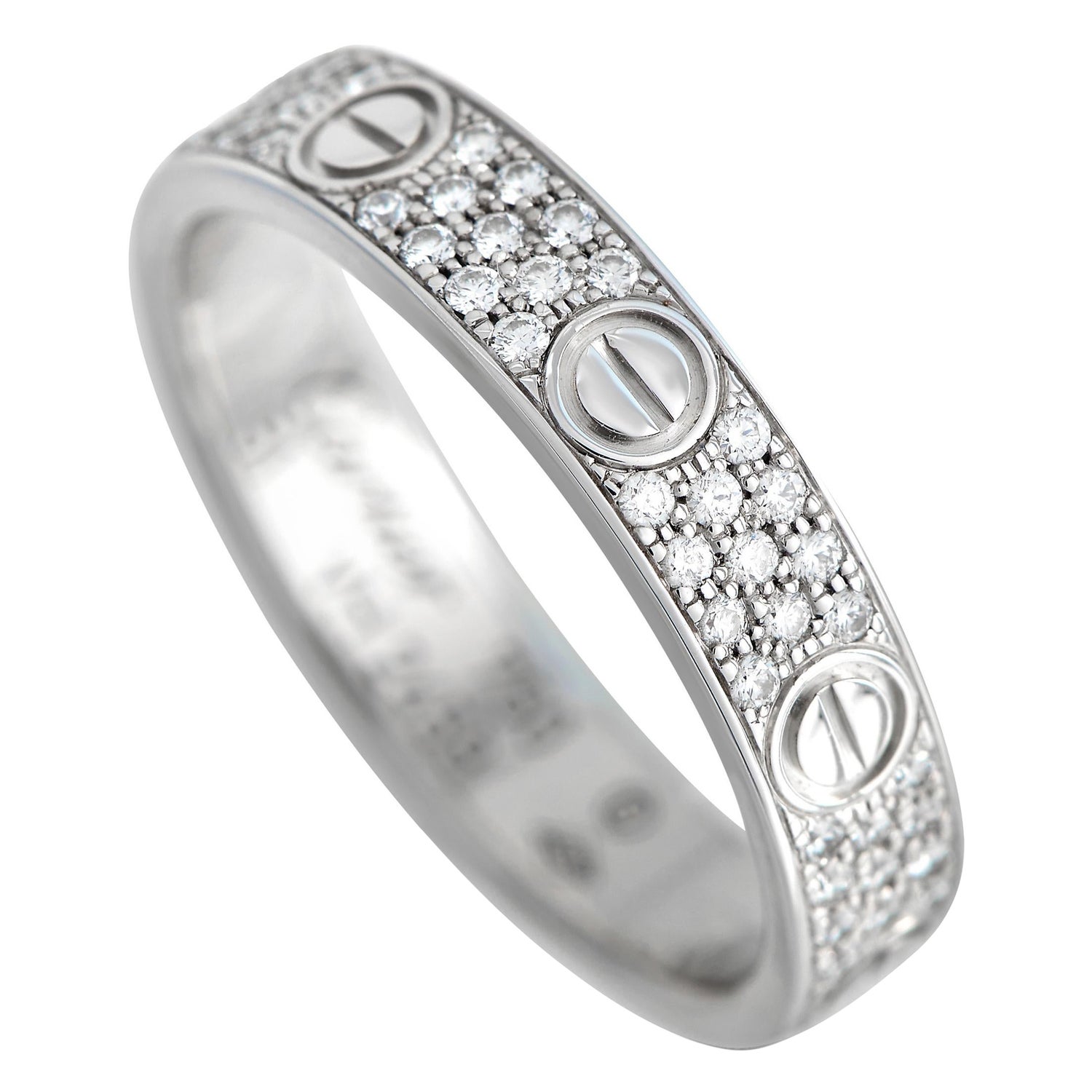 Cartier Love 18k White Gold 3-Diamond Ring For Sale at 1stDibs | cartier  750 ring 52833a price, cartier 52833a, cartier 750 ring 52833a cena
