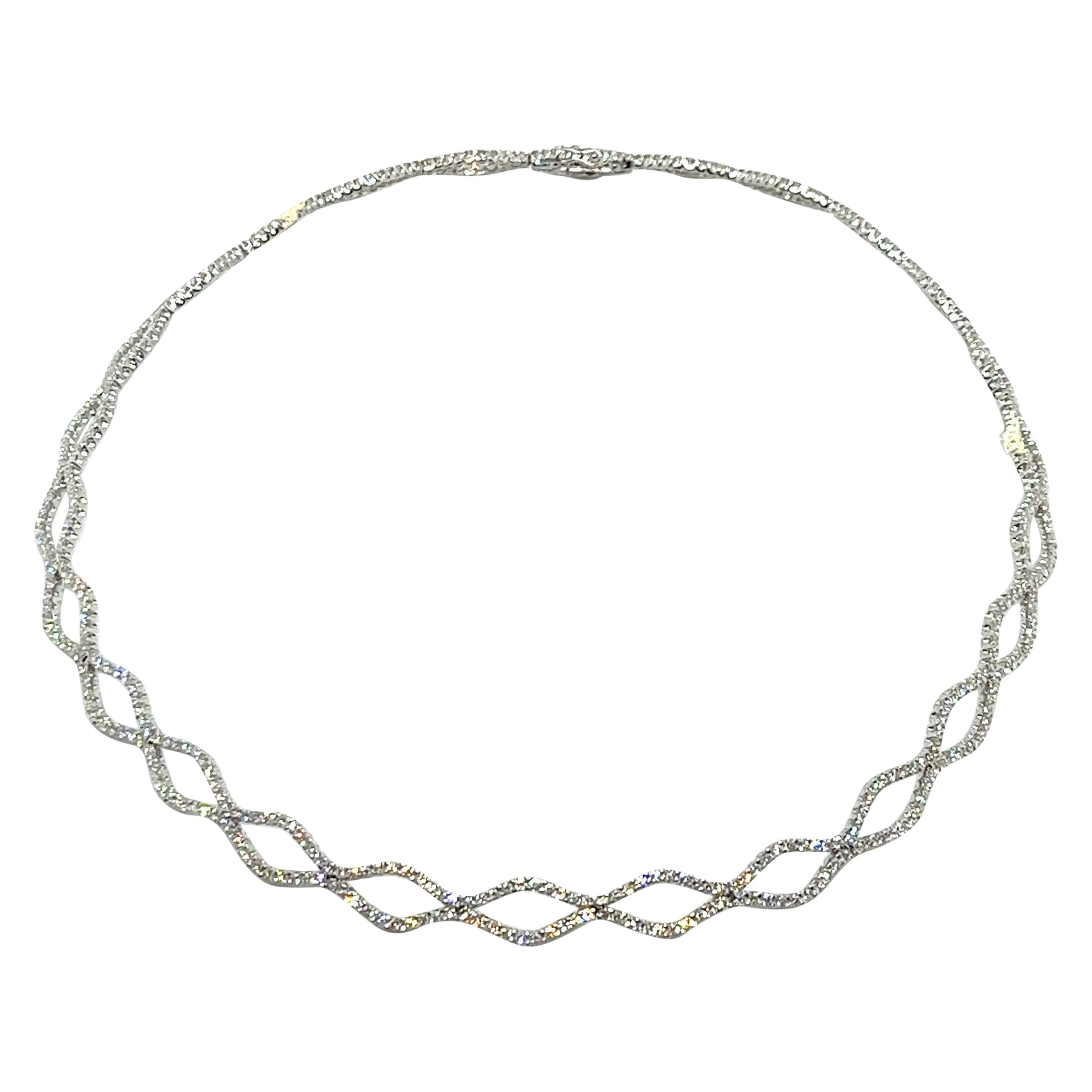 18K Diamond Infinity Collar Necklace