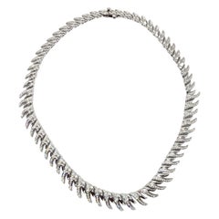 18K White Gold Diamond Choker Necklace
