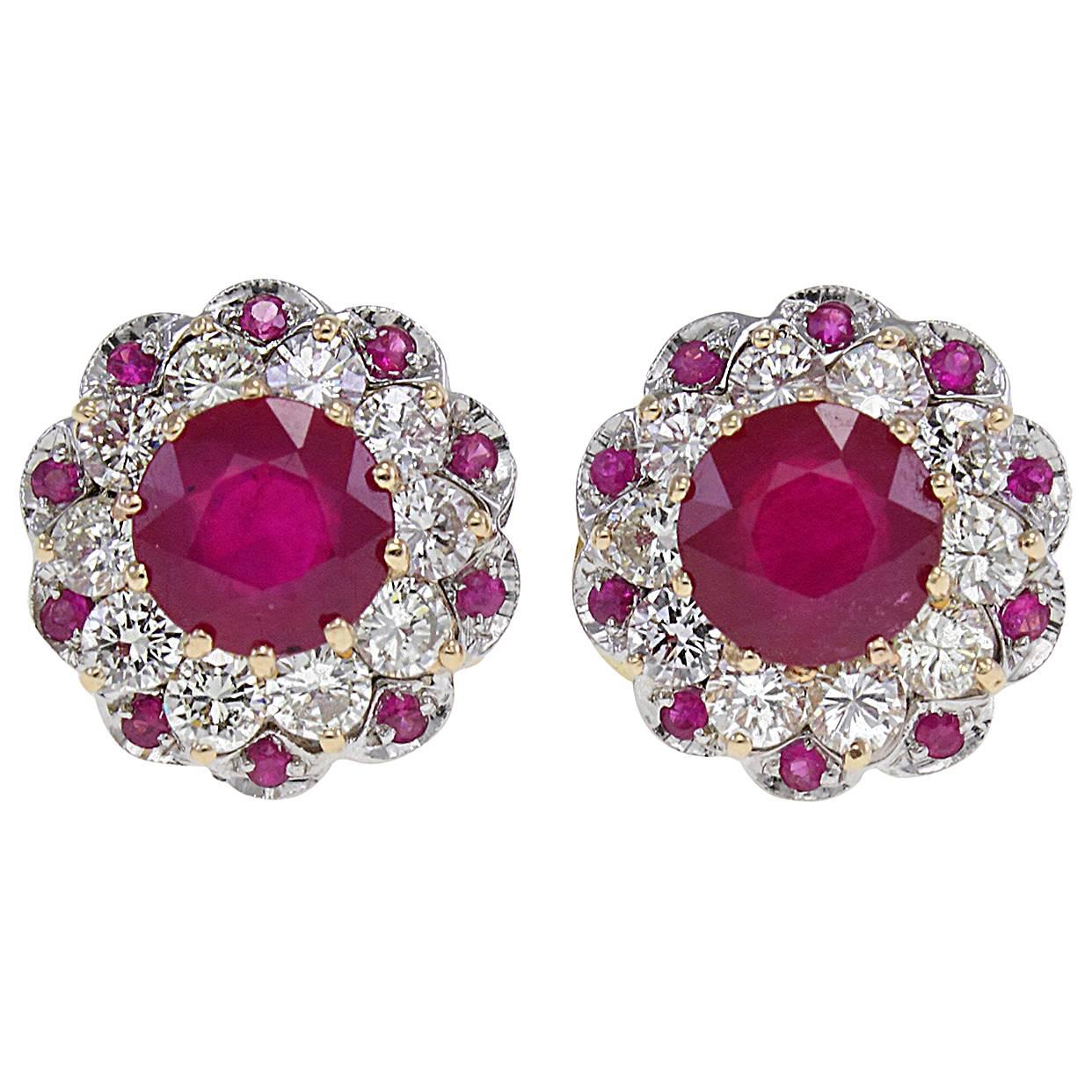 Luise Ruby Diamond Gold Earrings