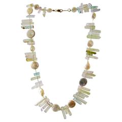 Vintage Allison Stern Natural Crystal Mother-of-Pearl Necklace