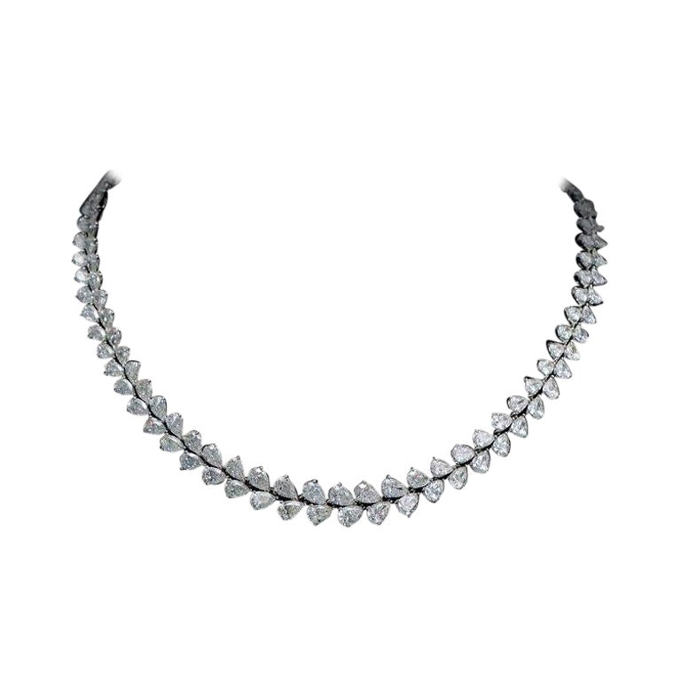 Emilio Jewelry Gia Certified 38.00 Carat Diamond Wreath Necklace  For Sale