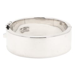 Mexican Escorcia Wide Hinged Bangle Bracelet, Sterling Silver