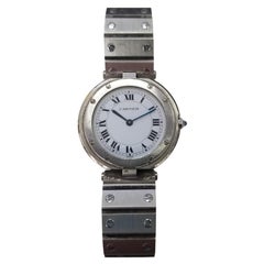 Cartier Santos Ronde Stainless Steel White Dial Mens Watch
