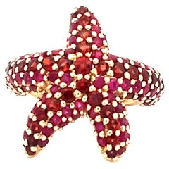 Adina Reyter One of a Kind Ruby + Garnet Starfish Ear Cuff - Y14