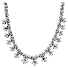 Amazing 20.44 Carats Diamonds Platinum Necklace 5
