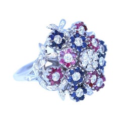 Flower Bouquet Flex Diamonds Sapphire Rubies Ring, 2010