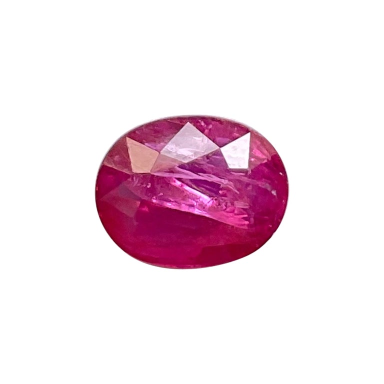 Certified 3.24 Carats Mozambique Ruby Oval Faceted Cutstone No Heat Natural Gem For Sale