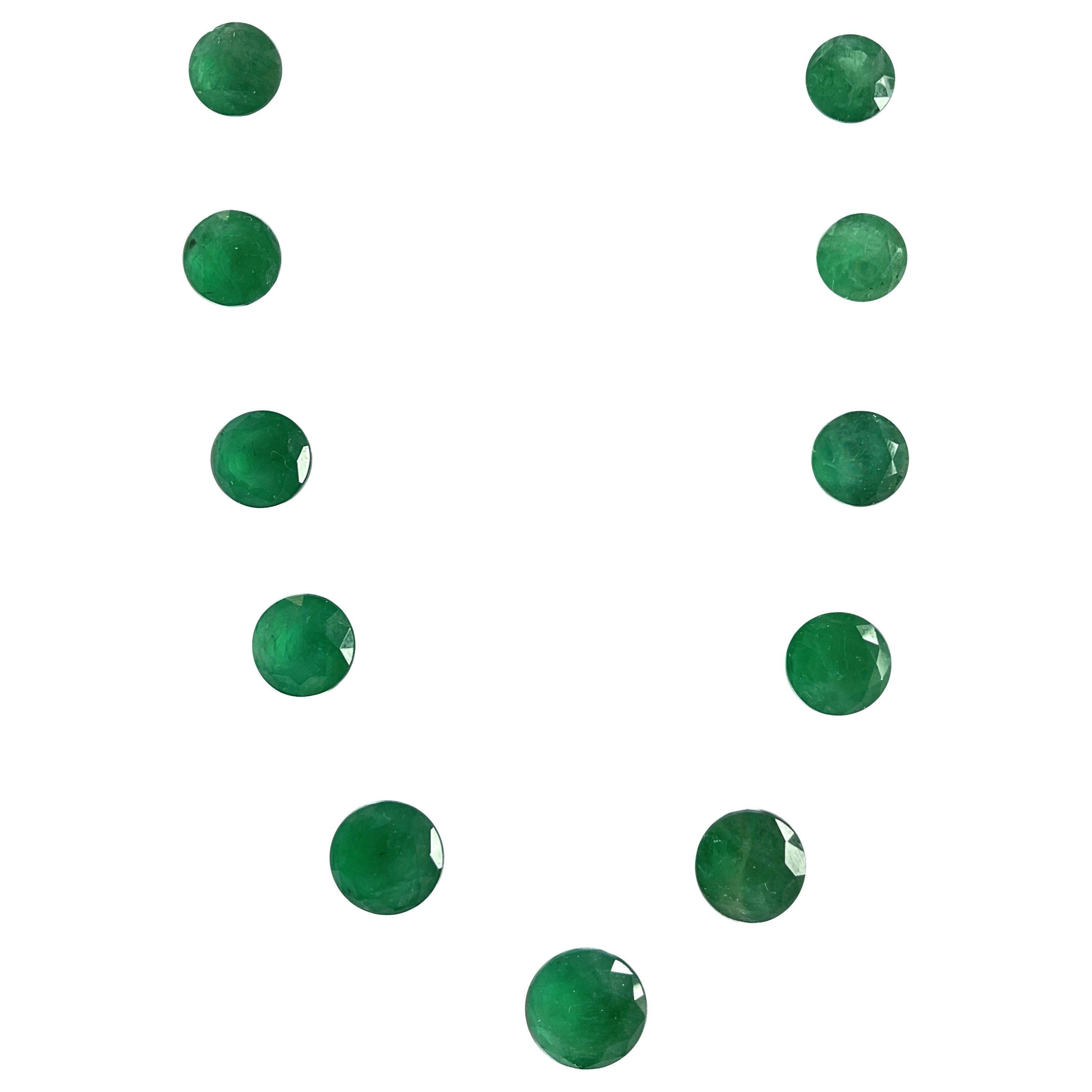 103,48 Karat sambischer Smaragd Rundschliff Layout 11 Pieces für feinen Schmuck (Smaragdschliff) im Angebot