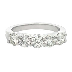 Alianza de Diamantes Cinco Piedras 1,44 ct Oro Blanco 14K