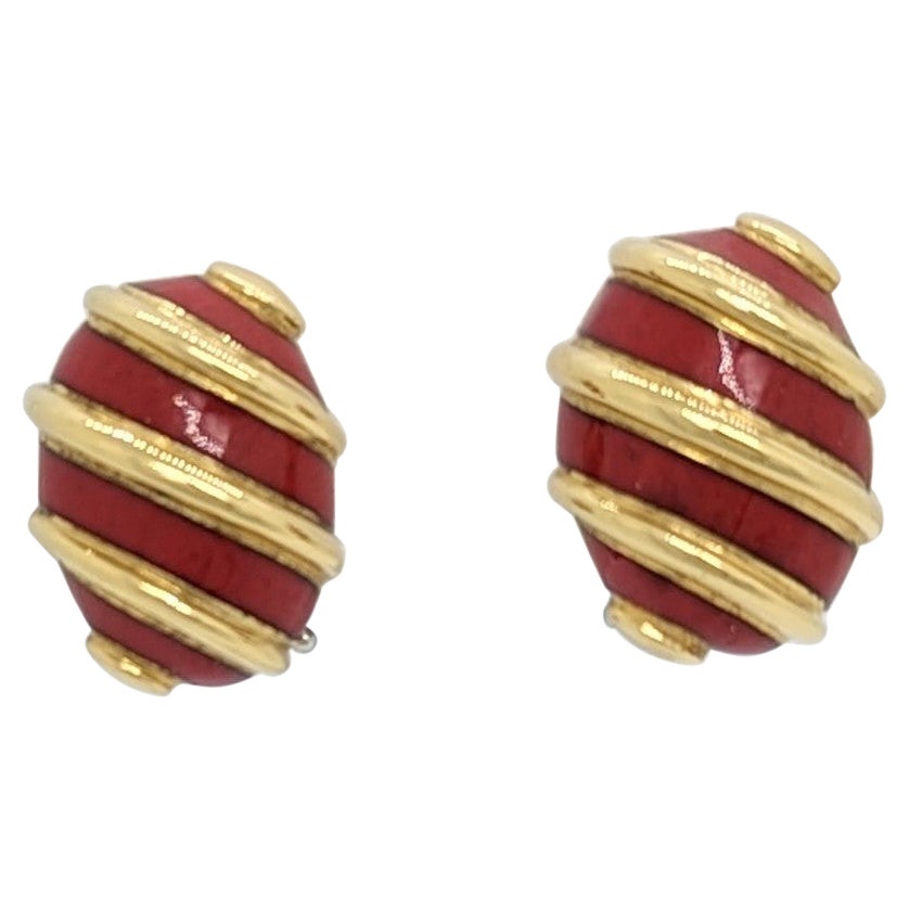 Boucles d'oreilles Schlumberger en or jaune 18 carats Tiffany & Company en vente