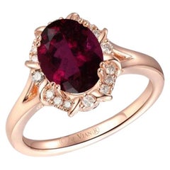 Le Vian Ring mit Himbeer Rhodolith und nudefarbenen Diamanten in 14 Karat gefasst