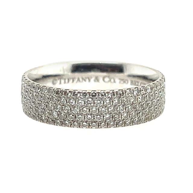 Tiffany and Co. Etoile 4 Rows Pave Diamond Ring in Platinum 2.90 Carat ...