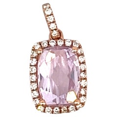 Elegance 14k Timeless Classic Barbie Vivid Pink Diamond 2.44 ct Kunzite Diamant-Anhänger