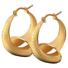 Superbes boucles d'oreilles en or 14 carats, fabriquées en Italie par Oltremare uniquement sur commande 