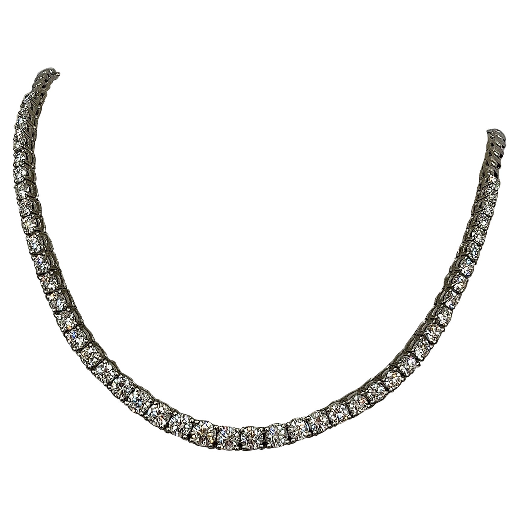 Diamonds and White Gold Tennis Necklace