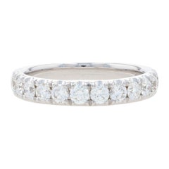 Weißgold Diamant Französisch Set Hochzeit Band - 18k Runde Brillant .98ctw Ring