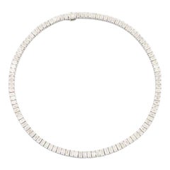 Emilio Jewelry Gia Certified 34.00 Carat Emerald Cut Diamond Necklace 