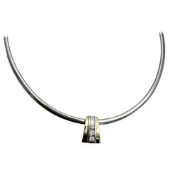 14K Omega and Diamond Enhancer Pendant