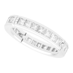 Vintage 4.10 Carat Diamond and 18k White Gold Eternity Ring