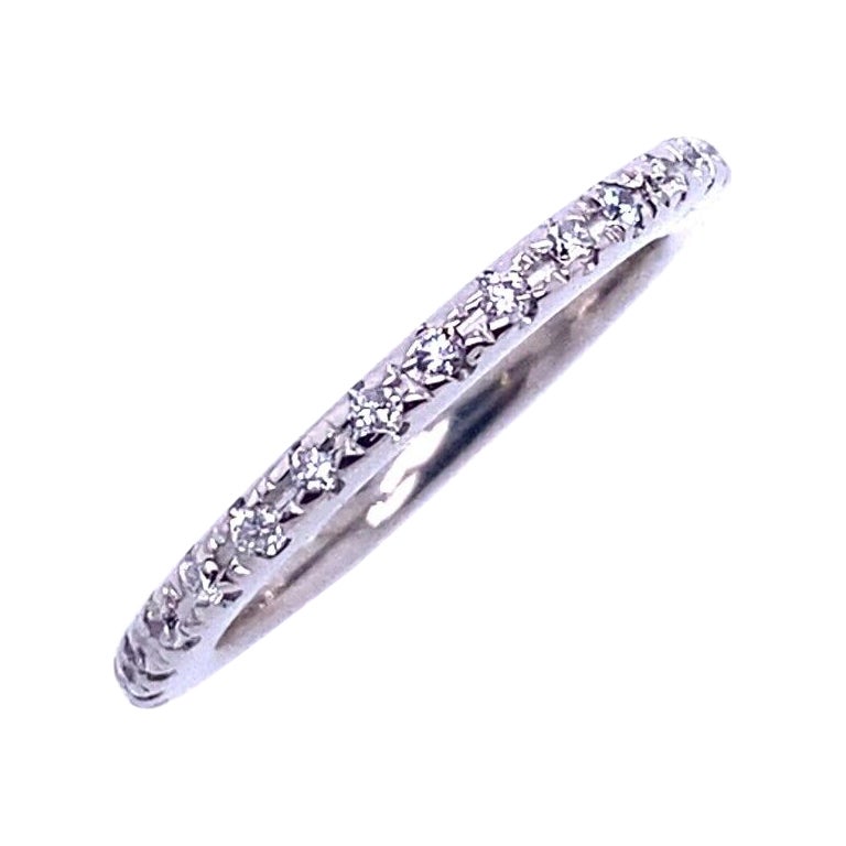 Wide Diamond Full Eternity Ring Set with 0.30ct of Diamonds in 18ct White Gold For Sale