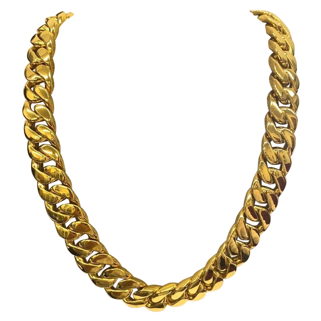 Tom Wood Chunky Link-Chain Necklace in 925 Silver with Gold Plated For Sale