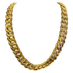 Tom Wood Chunky Gliederkette Halskette in 925 Silber mit vergoldetem Gold