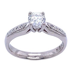 GSI Certified Classic Solitaire 0.47ctF I1 Round Modified Brilliant Diamond Ring