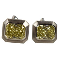 A Rare and Amazing Perfect  Pair of Natural Fancy Yellow Diamonds 12.23CT 