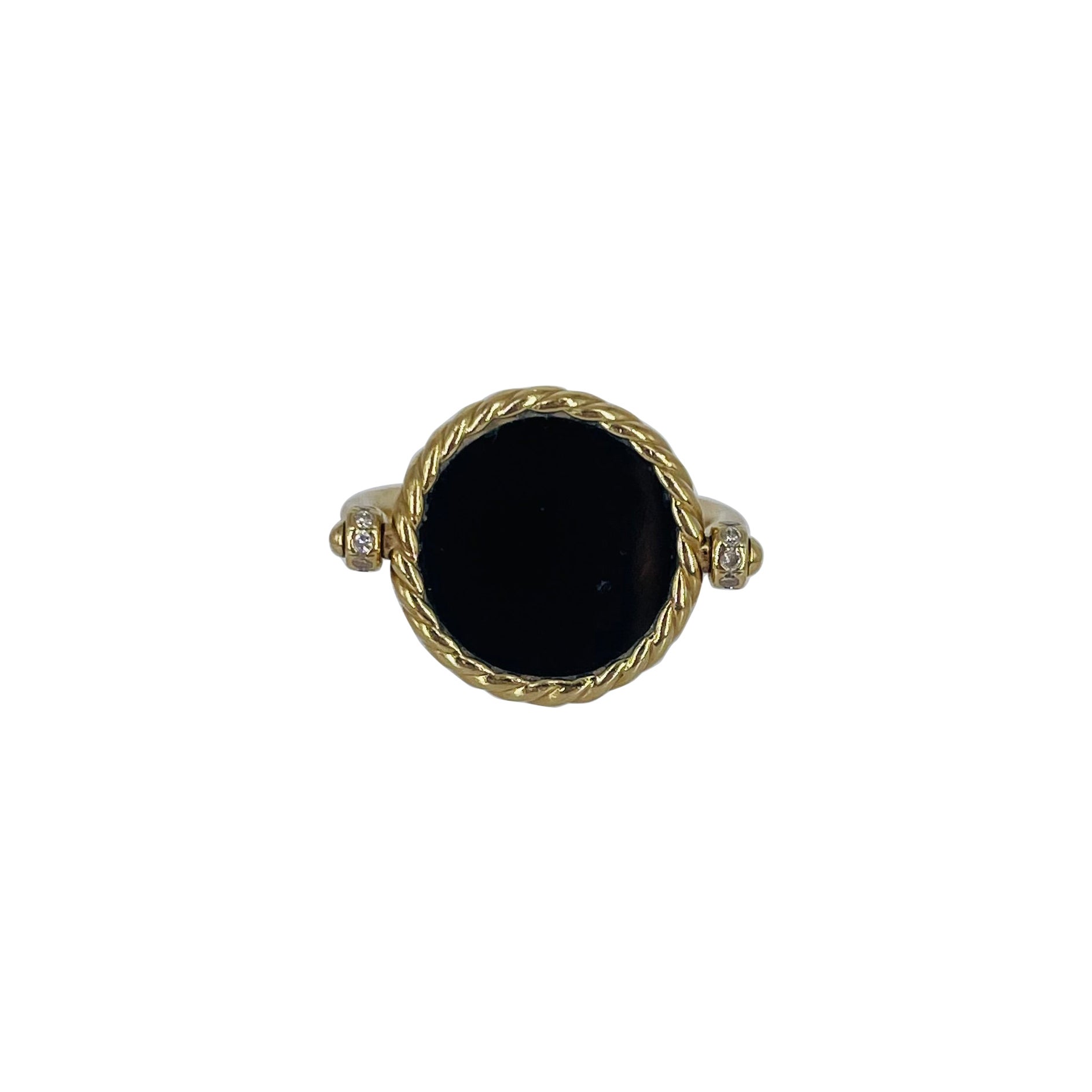 David Yurman Elements Collection Reversible Swivel Ring with Onyx & White Agate