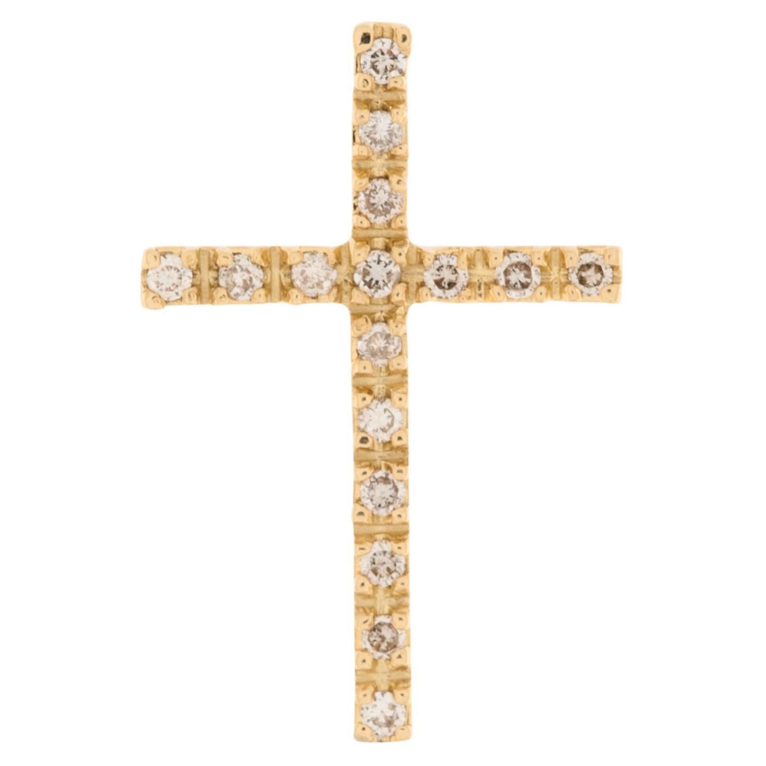 Spanish Vintage 18kt Yellow Gold Cross with Diamonds