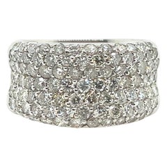 Modern Gold 2.70 Carat Natural Colorless Round Diamond Engagement Cocktail Band