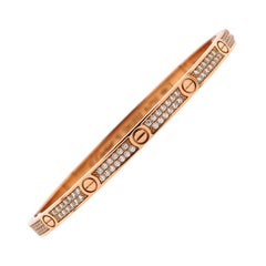 Cartier Love Bracelet 18K Rose Gold with Pave Diamonds Small