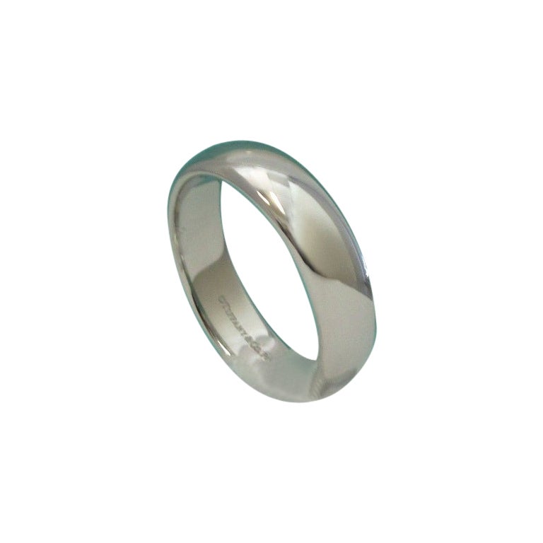 TIFFANY & Co. Für immer Platin 6mm Lucida Ehering Ring 11.5