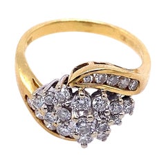 Cluster Ring Set with 0.70ct G/SI Diamonds in 18ct Yellow + White Gold