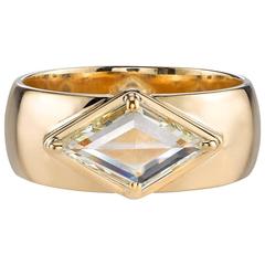 Kite Shaped Rose Cut Diamond Gold Cigar Band