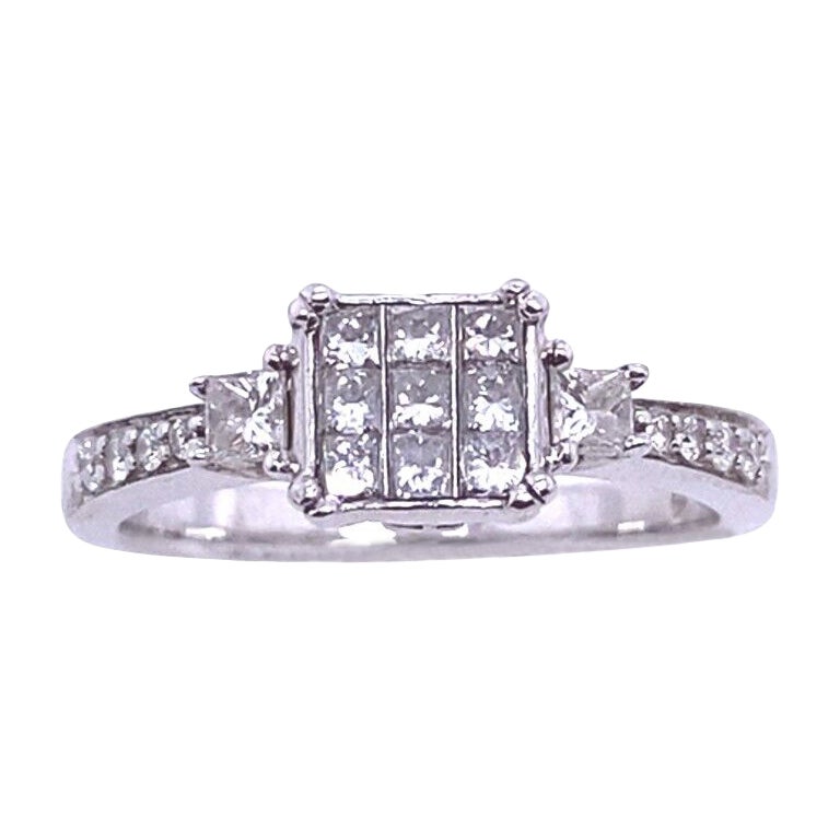 Princess Cut Round 0.50ct Diamond Ring For Sale