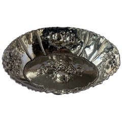 German Silver Repousse Fruit Bowl/Fruit Sweet Meat Dish, 1880’s