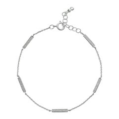 Ladies Diamond Bar & Chain Bracelet Set with 50 Diamonds in 18ct White Gold