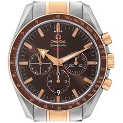 Omega Speedmaster Broad Arrow Steel Rose Gold Watch 321.90.42.50.13.001 Box Card