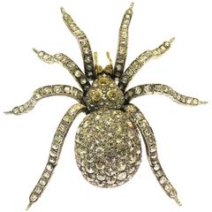 Magnificent XtraLarge Spider Pin 5 5/8 in 43cts Diamonds Gold SilverTremblant c