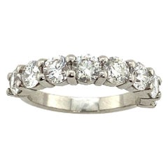 Natural Diamond Half Eternity Ring Set with 9 Diamonds in Platinum