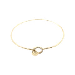 18ct Yellow Gold Diamond Bangle with 0.17ct of Diamonds In A Circle