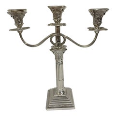 Sterling Silver 1 or 3 Branch Corinthian Candelabra by Taite & Sons, 1958